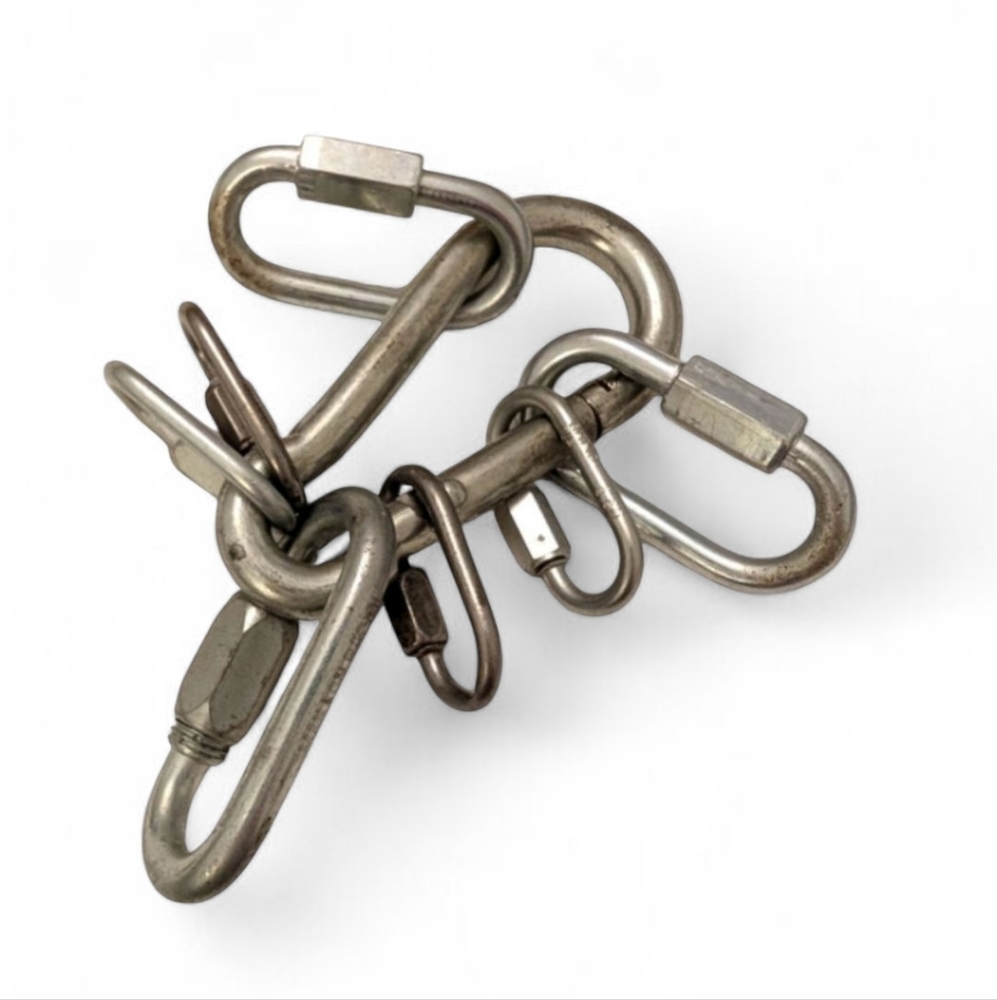 CARABINER 7PC Stainless Steel Quick Link Connectors Cable Chain Set
